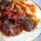 Cajun Beef with Cheese Grits